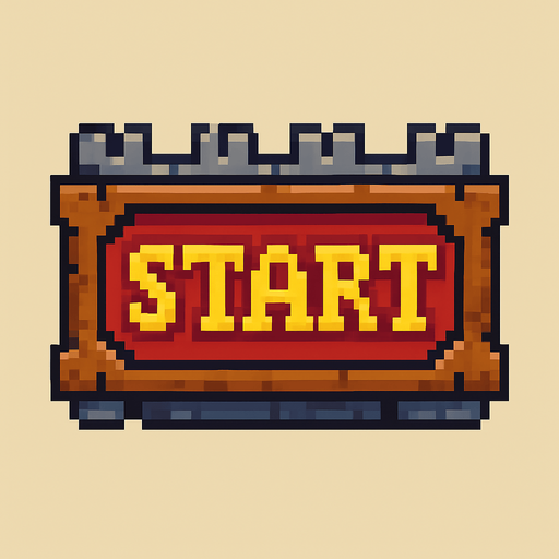 orta çağ pixel art buton.
In-Game asset.  2d.  High contrast.  No shadows