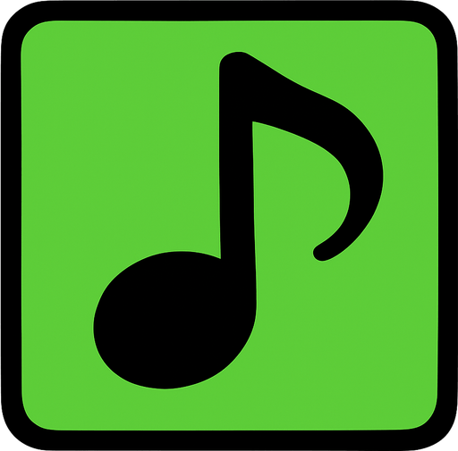 A single tile of musical note green.
In-Game asset.  2d.  High contrast.  No shadows