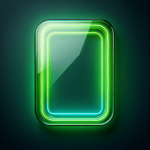 neongreen rectangle with rounded corners, transparent in the middle.