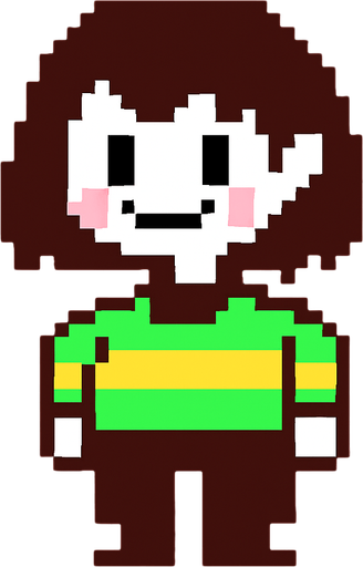 make chara from underatle.
In-Game asset.  2d.  High contrast.  No shadows