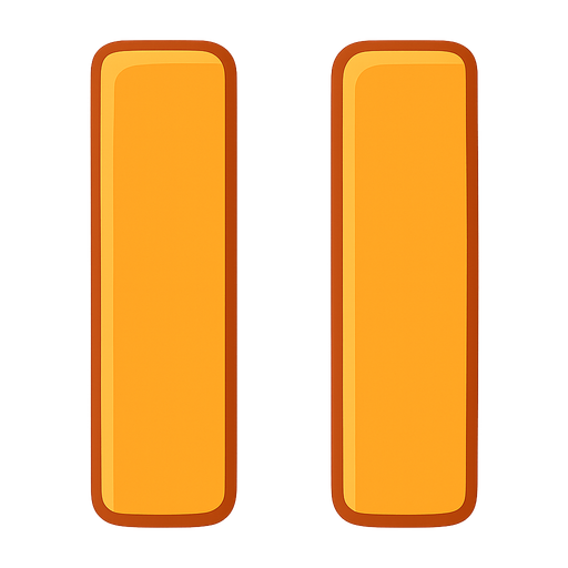 pause icon for mobile game. No background. Transparent background. Blank background. No shadows. 2d. In-Game asset. flat