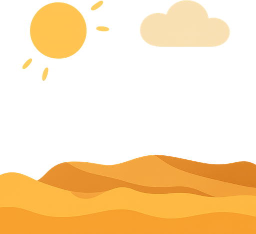 Çöl. No background. Transparent background. Blank background. No shadows. 2d. In-Game asset. flat