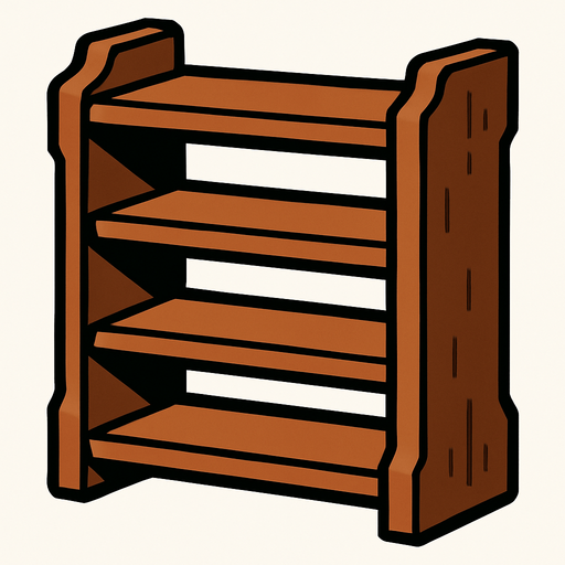 shelf.
In-Game asset.  2d.  High contrast.  No shadows