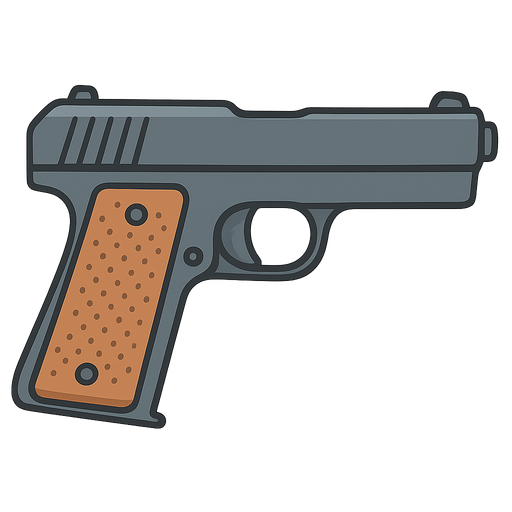 gun. No background. Transparent background. Blank background. No shadows. 2d. In-Game asset. flat