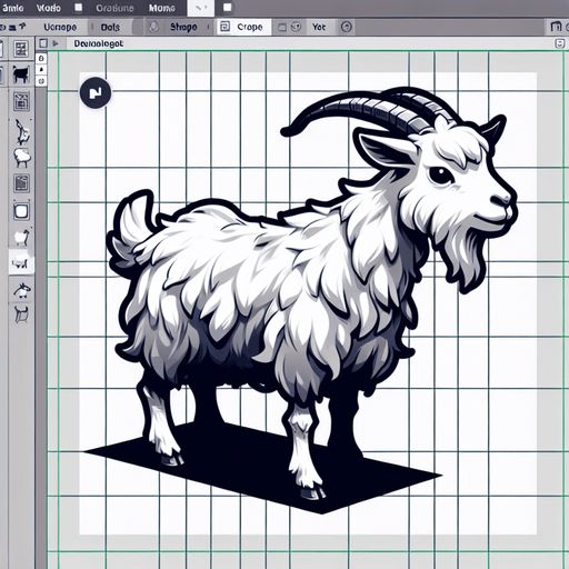 White goat.
Single Game Texture.  In-Game asset.  2d.  Blank background.  High contrast.  No shadows