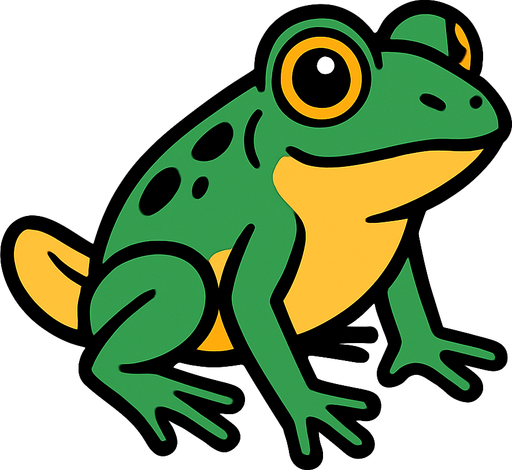 Kısa Kuyruklu Genç Kurbağa.
In-Game asset.  2d.  High contrast.  No shadows