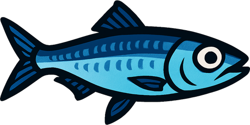 A blueish Anchovy.
In-Game asset.  2d.  High contrast.  No shadows