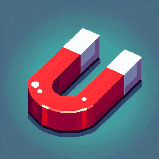 simple red and white magnet.
video game style