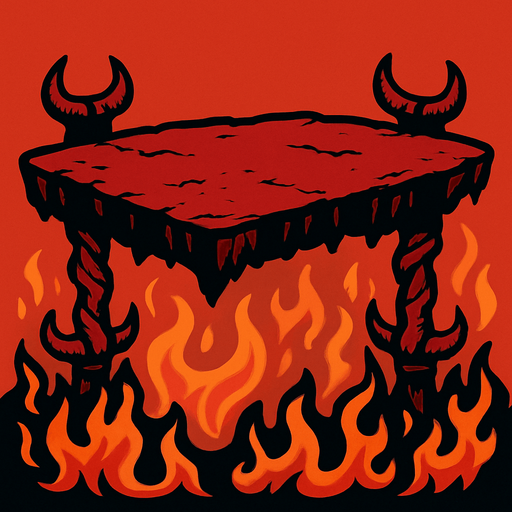 a hell platform.
In-Game asset.  2d.  High contrast.  No shadows