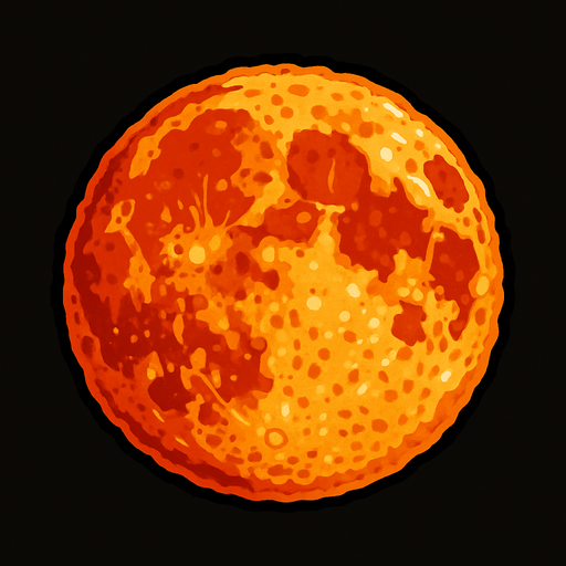 hafifi kızarmış bir dolunay çiz.
In-Game asset.  2d.  High contrast.  No shadows