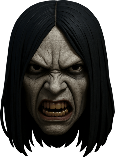 3D Scary face meme samara and angry. only face. normal eyes not so opened.
In-Game asset.  High contrast.  3D. No shadows. only face