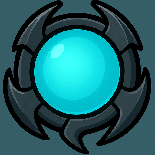 A circle of steel simulate claws. The turret is a cyan glowing orb
