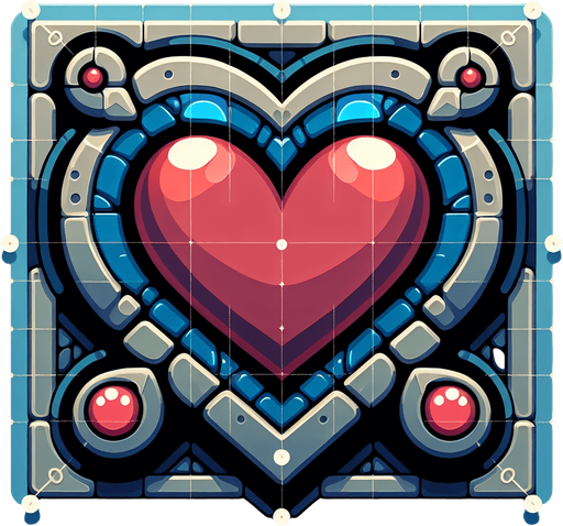 heart.
Single Game Texture. In-Game asset. 2d. Blank background. High contrast. No shadows.
