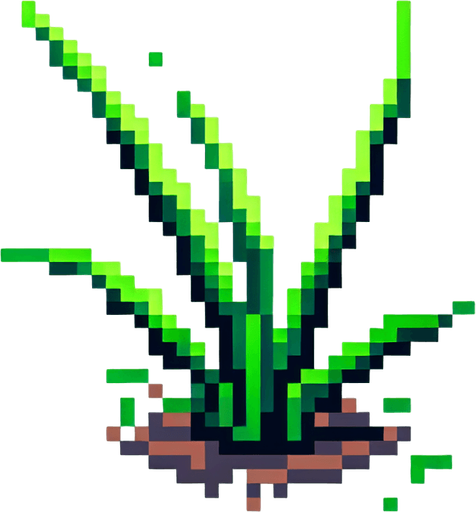pixelart of a single blade of grass.
2d sprite, white background