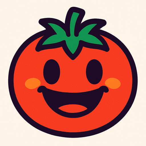 gülen domates.
In-Game asset.  2d.  High contrast.  No shadows