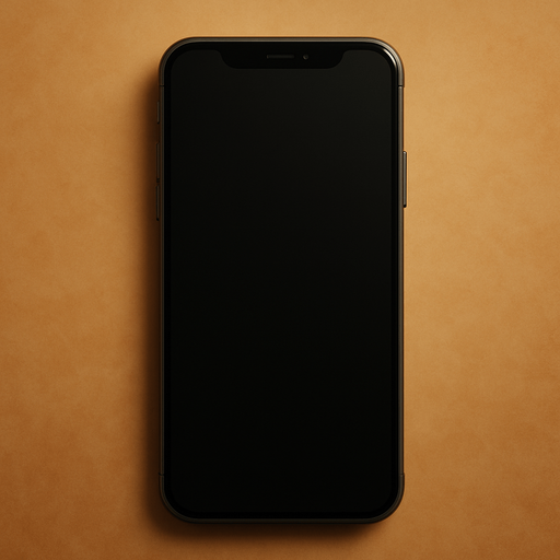 a smartphone (black screen)