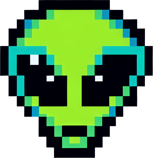 pixel art of an alien currency symbol.
Single Game Texture. In-Game asset. 2d. Blank background. High contrast. No shadows.