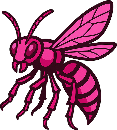 Guêpe rose.
In-Game asset.  2d.  High contrast.  No shadows