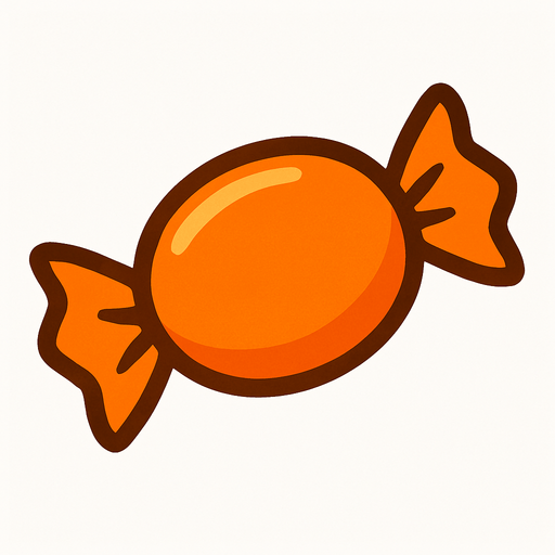 Turuncu şeker.
In-Game asset.  2d.  High contrast.  No shadows