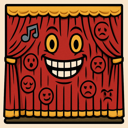 Cortina de una Sala de Conciertos Viviente.
In-Game asset.  2d.  High contrast.  No shadows