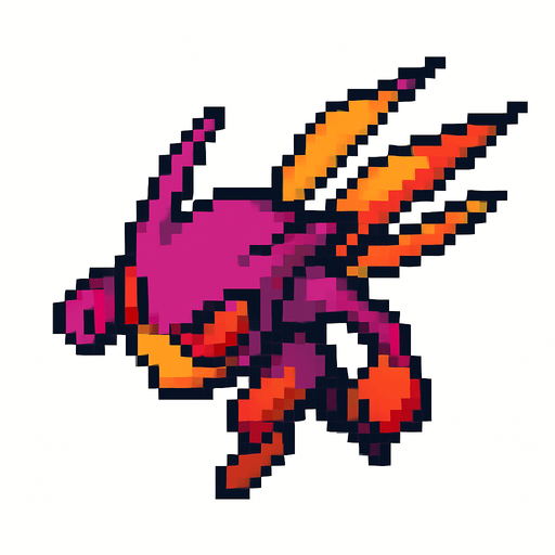 Un enemigo rapido visto desde arriba, pixel cartoon..
In-Game asset.  2d.  High contrast.  No shadows
No background