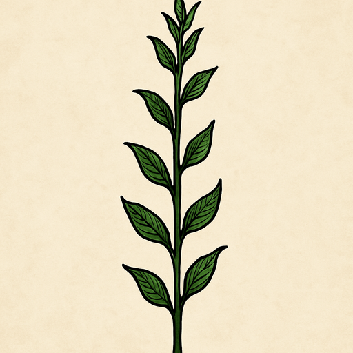 a long, thin plant.
In-Game asset.  2d.  High contrast.  No shadows