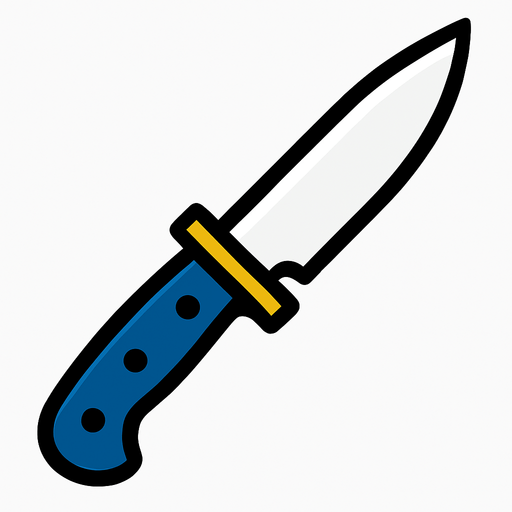Knife 2d game.
In-Game asset.  2d.  High contrast.  No shadows