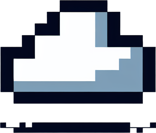 8-bit cloud.
Single Game Texture. In-Game asset. 2d. Blank background. High contrast. No shadows.