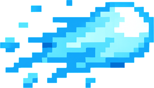 Proyectil agua pixelar.
In-Game asset.  2d.  High contrast.  No shadows
