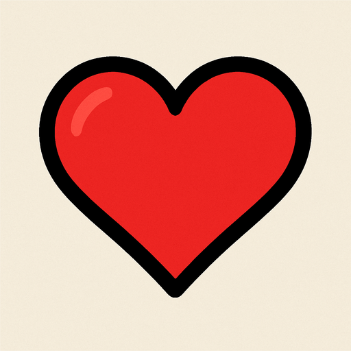 Corazón rojo.
In-Game asset.  2d.  High contrast.  No shadows