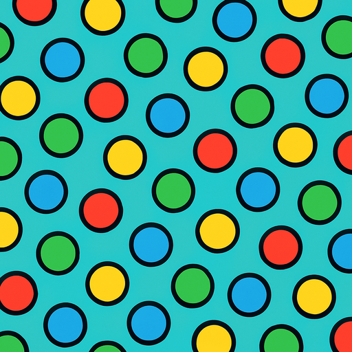 crea un fondo bonito que tenga pelotitas de colores.
In-Game asset.  2d.  High contrast.  No shadows