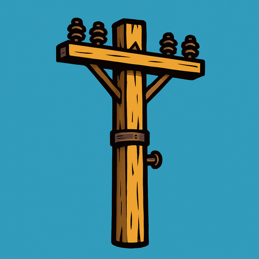 electricity pole without cable.
In-Game asset.  2d.  High contrast.  No shadows