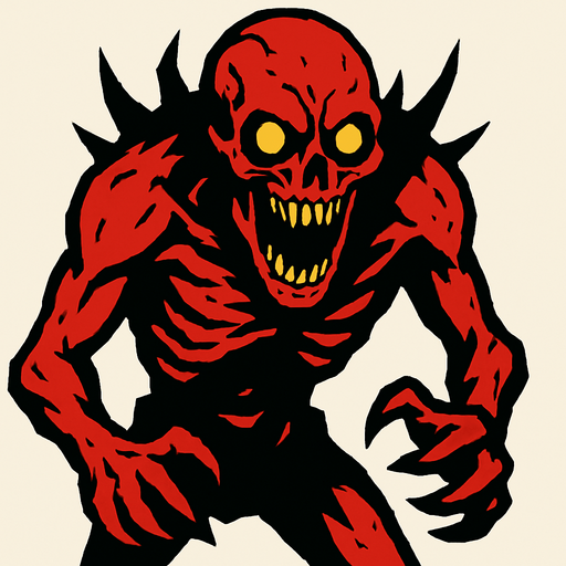korkunç düşman.
In-Game asset.  2d.  High contrast.  No shadows