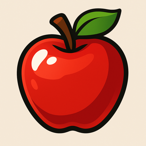 Shiney Apple vecor.
In-Game asset.  2d.  High contrast.  No shadows