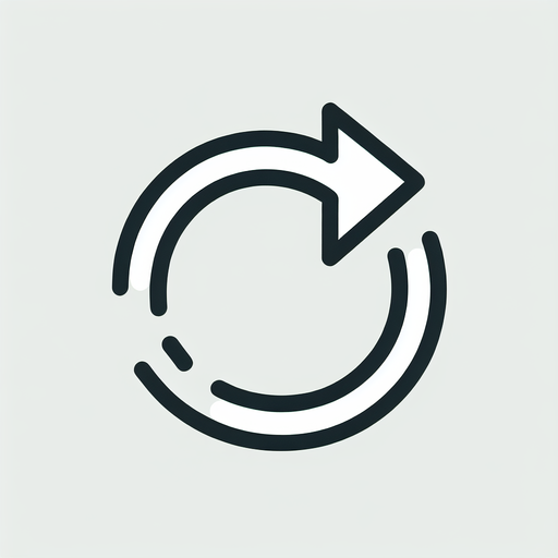 thin white counterclockwise rotating arrow