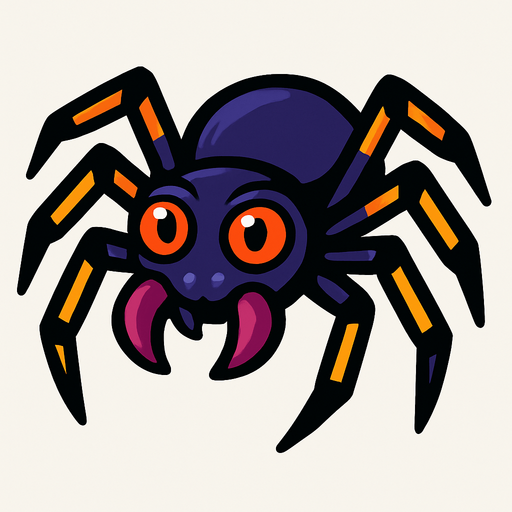 spider.
In-Game asset.  2d.  High contrast.  No shadows