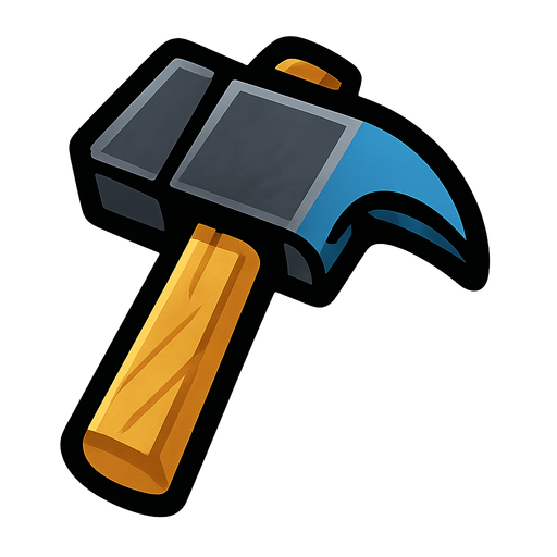 Hammer icon.
In-Game asset.  2d.  High contrast.  No shadows