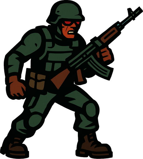 Modern çağ düşman.
In-Game asset.  2d.  High contrast.  No shadows