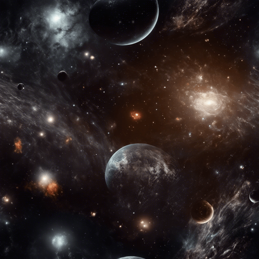 Pitch-dark realistic outer space