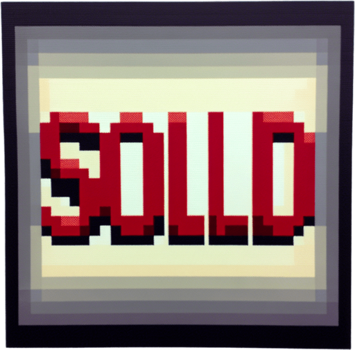 pixel text Sold