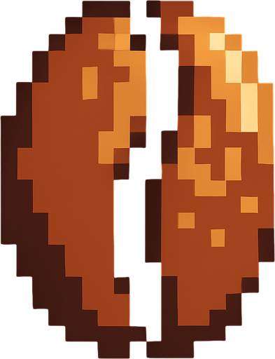 grano de caffe de pixeles.
In-Game asset.  2d.  High contrast.  No shadows