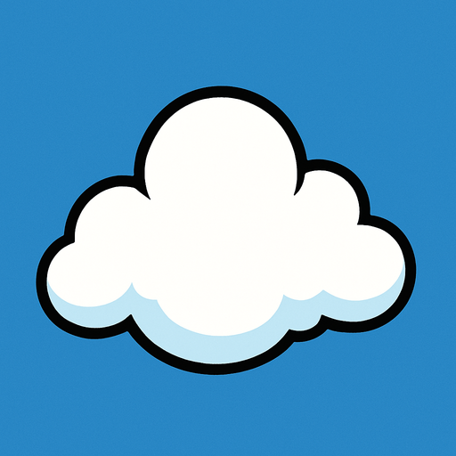 una nube.
In-Game asset.  2d.  High contrast.  No shadows