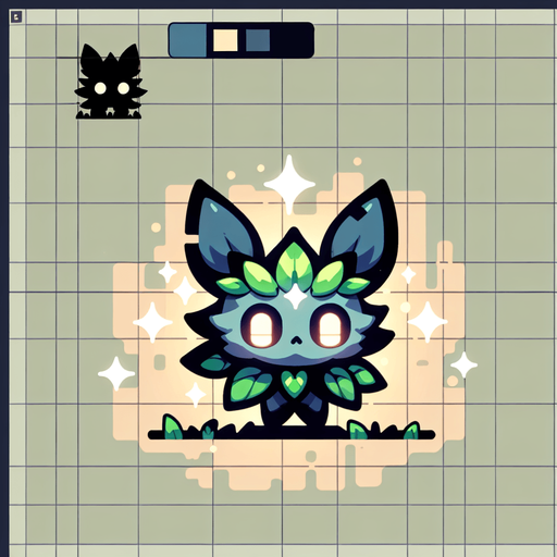 forest spirit, low resolution, indie like game,  looking like minecraft allay. one small creature 

Single Game Texture. In-Game asset. 2d. Blank background. High contrast. No shadows.