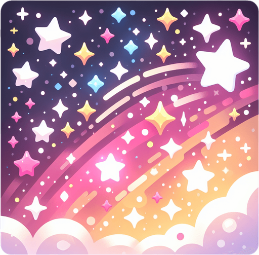 fairy dust, stars clip art. In-Game asset. 2d. Blank background. High contrast. No shadows..
Single Game Texture. In-Game asset. 2d. Blank background. High contrast. No shadows.