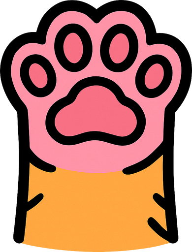 patita de gato.
In-Game asset.  2d.  High contrast.  No shadows