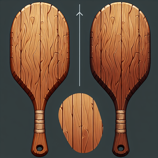 paddle shoud be like wood.
Single Game Texture. In-Game asset. 2d. Blank background. High contrast. No shadows.