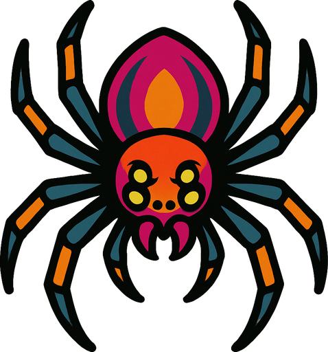 spider.
In-Game asset.  2d.  High contrast.  No shadows