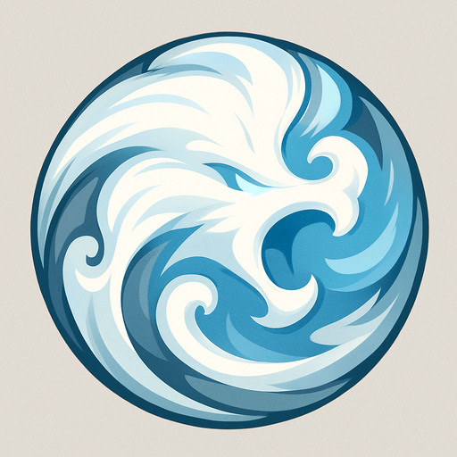 Air airball shout of a dragon. sphere. mixed grey with white & blue colors. HD colors
In-Game asset.  2d.  High contrast.  No shadows