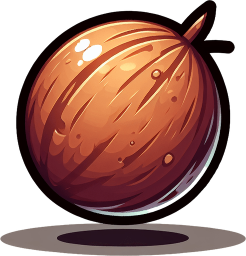 coconuit.
Single Game Texture. In-Game asset. 2d. Blank background. High contrast. No shadows.