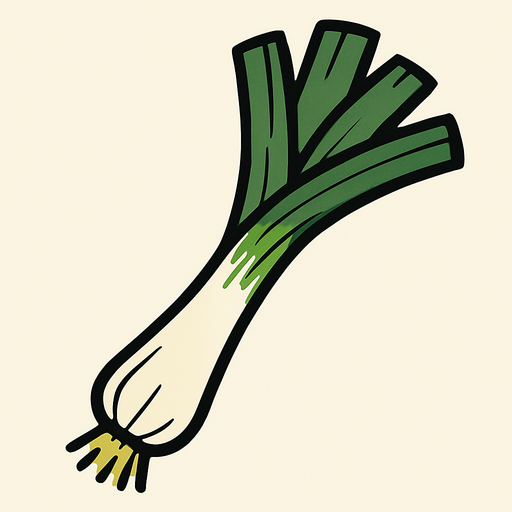 poireau.
In-Game asset.  2d.  High contrast.  No shadows